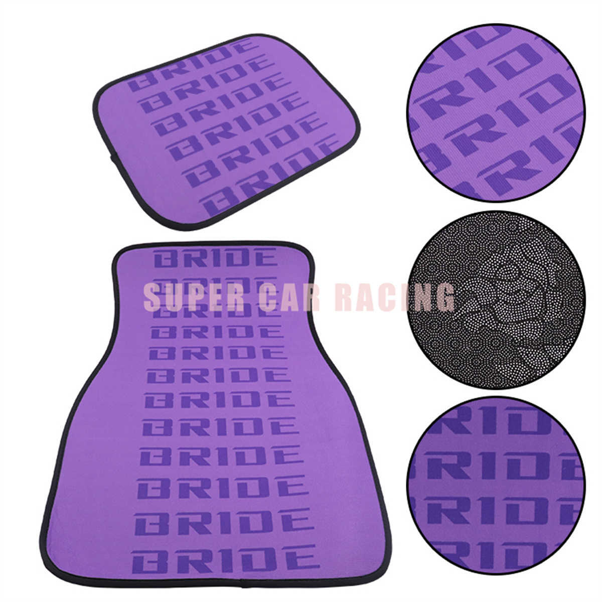 Racing Sport Car BRIDE Fabric Floor Mats Protector JDM Style Universal Waterproof Non-Slip Auto Interior Carpets 0929