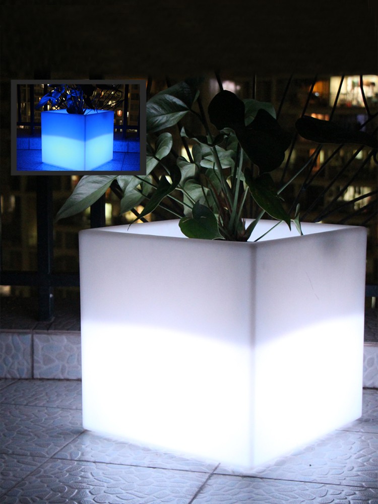 Grand seau à glace éclairé par LED coloré/Pot de fleur lumineux LED de mobilier d'intérieur et d'extérieur
