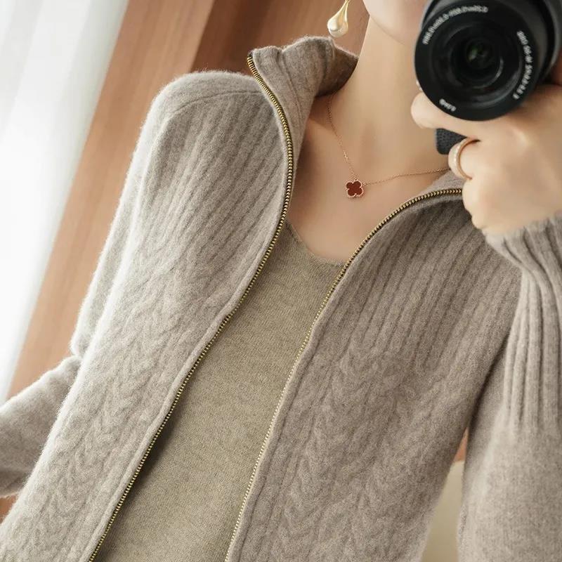 Women's Knits Tees Fdfklak Cardigan Knitted Jacket Spring Autumn Korean All-Match Slim Sweater Large Size Tops Female S-6XL 220929