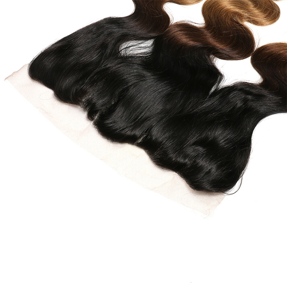 1B/4/27 13x4 Kant Frontale Sluiting Ombre Kleur Indian Body Wave Menselijk Haar Frontals voor Vrouwen