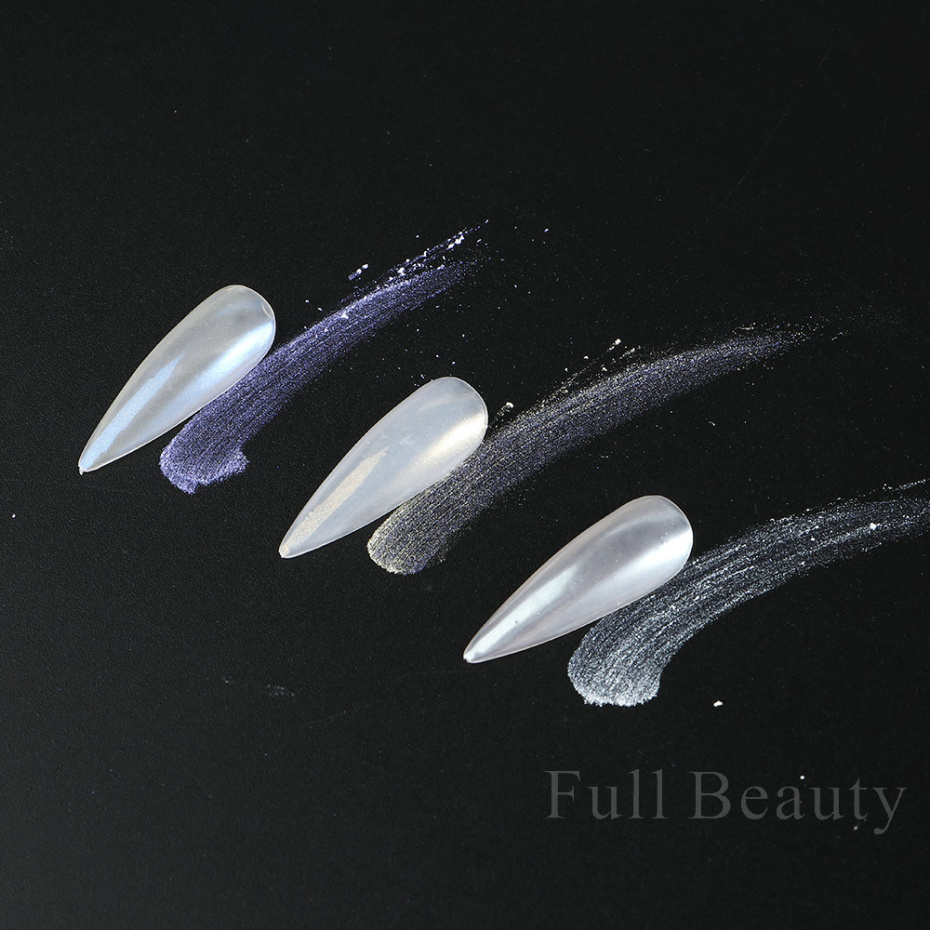 Glitter unghie set guscio perla polvere bianca fata cromata arte pigmento decorazioni di polvere al chiaro di luna pigro01 03 220929