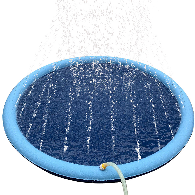 canili penne 100/150/170 cm Pet Sprinkler Pad Gioca Tappetino di raffreddamento cani Piscina gonfiabile Acqua nebulizzata Estate Fresca Vasca da bagno 220929