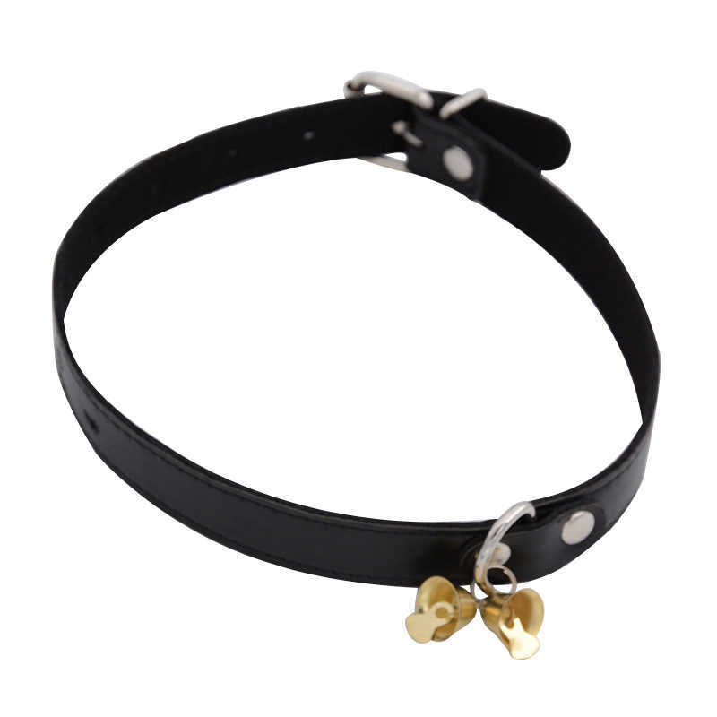 Beauty Items sexy Speelgoed Halsband Choker Bell PU Leer Slave BDSM voor Vrouwen Ketting Fetish Bondage Hoofdsteunen Erotische Hond touw volwassen games