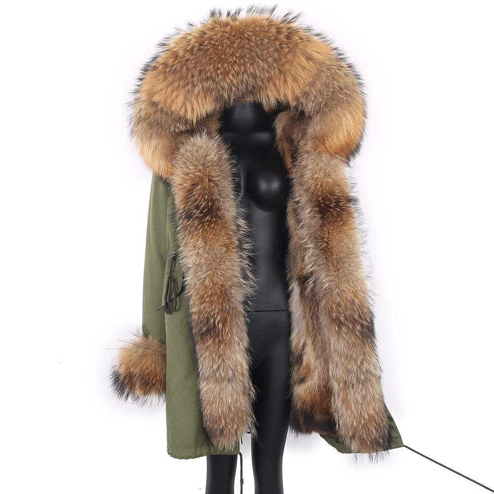 Womens Fur Faux Fashion Winter Jacket Women Real Liner Natural Collar Loose Long Parkas Big Outerwear Detachable 220929