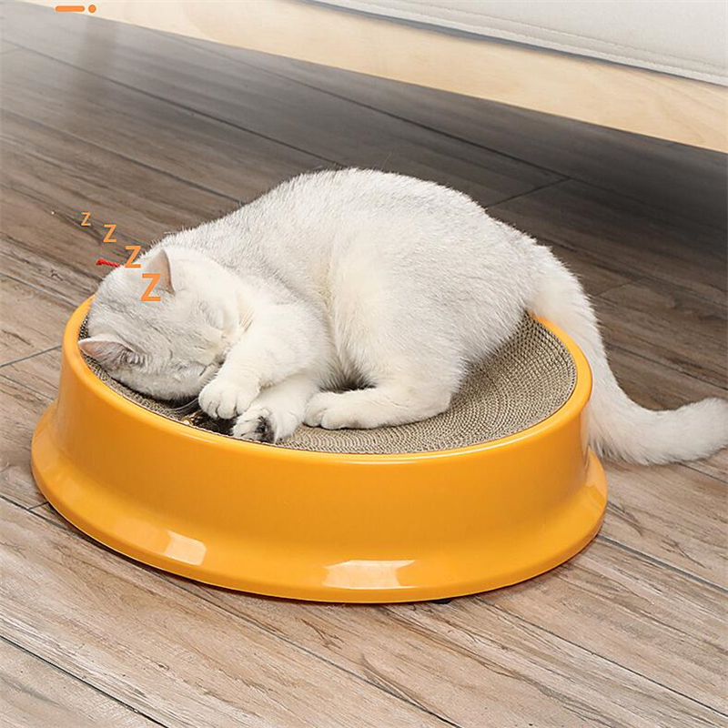 Cat Furniture Scratchers Round Scratching Board Toy Funny Claw Grinder Corrugated Paper Kitten Bed Wear-resistant Scratcher Can Replace Nest for s 220928
