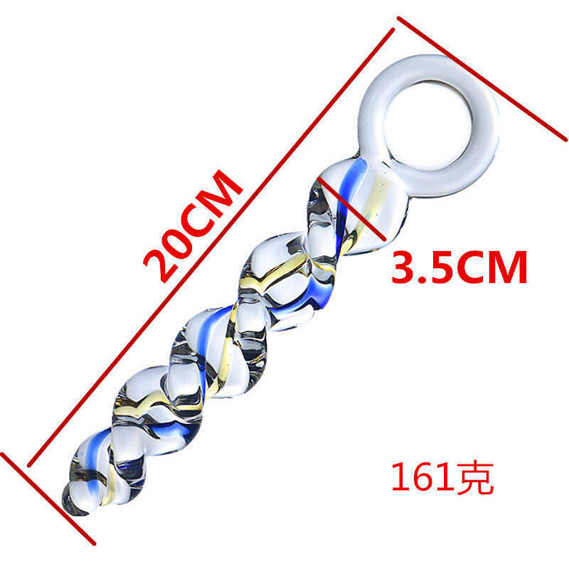 Предметы красоты нить кристалл искусственный стеклянный фальшивый пенис дилдо с анальным бусином для мужчин Женские пары вращение флирт мастурбирует сексуальные игрушки