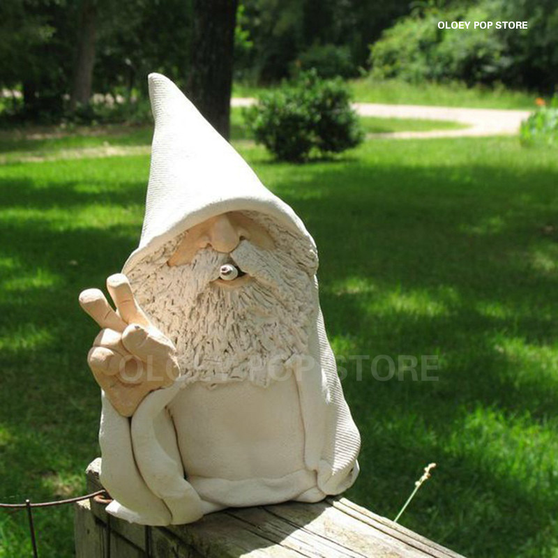 Garden Decorations White Old Man Wizard Dwarf Gnome Statue Harts Naughty Smoking Home Carft Ornaments Figurkonst Outdoor Yard 220928