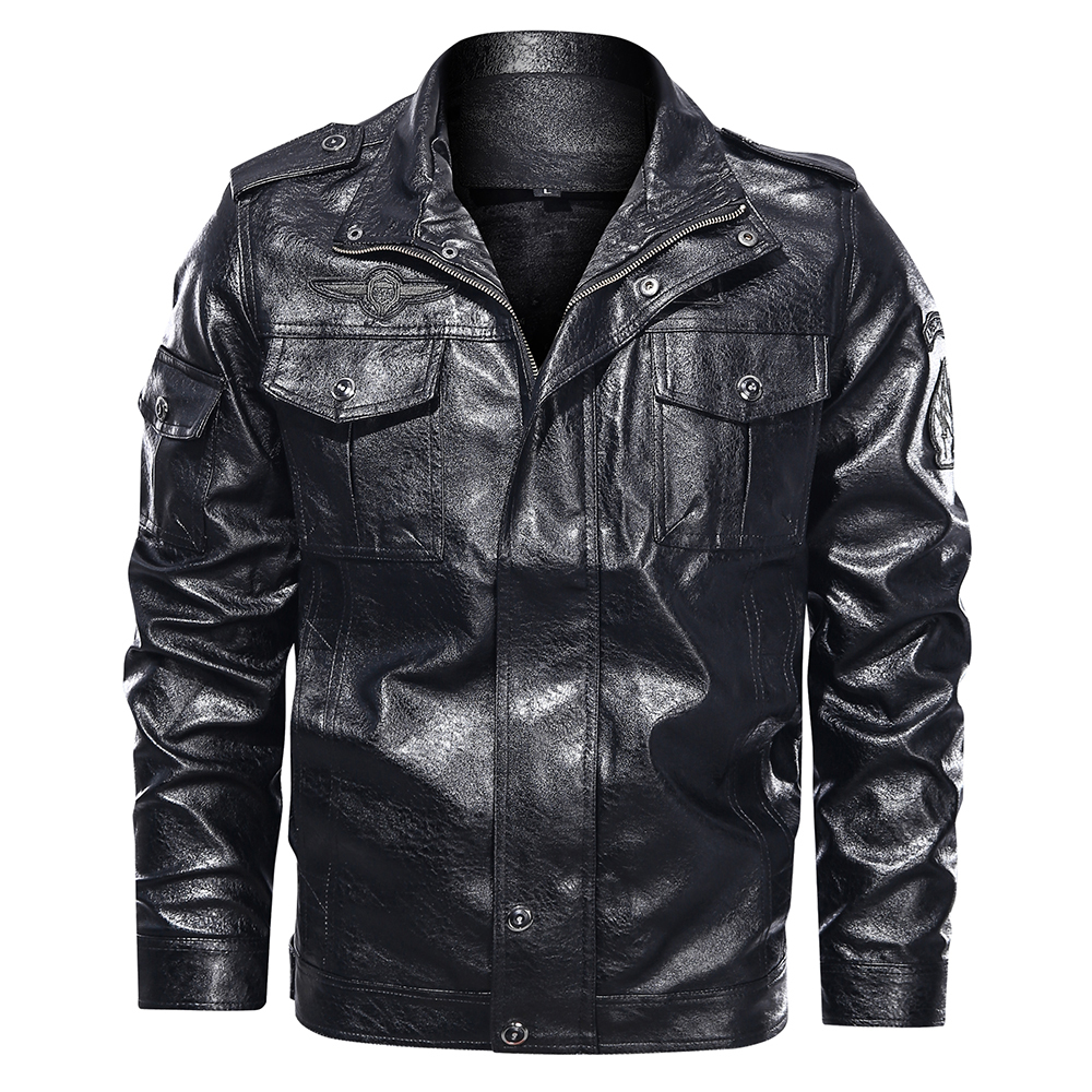 Couro masculino falso clássico motocycle jaqueta inverno velo grosso homens motor outono zíper masculino motociclista casaco tamanho 5xl 220930