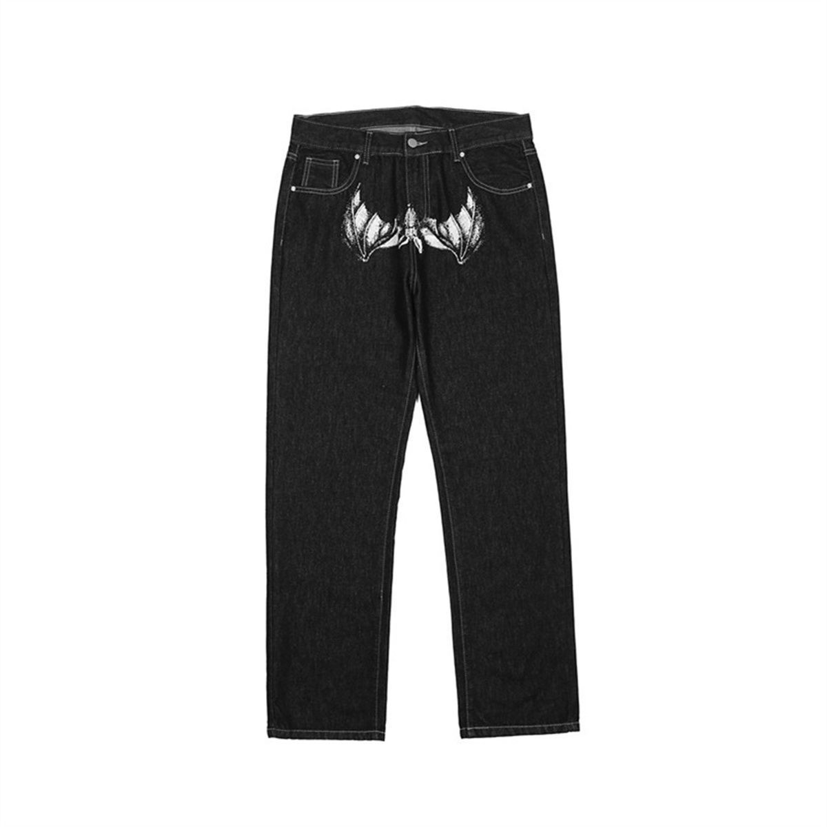 Herrenjeans Herrenjeans, einfarbig, Kopfdruck, amerikanisch, y2k, Retro, gerade, locker, große Herren- und Damenjeans, Trend ins 220929