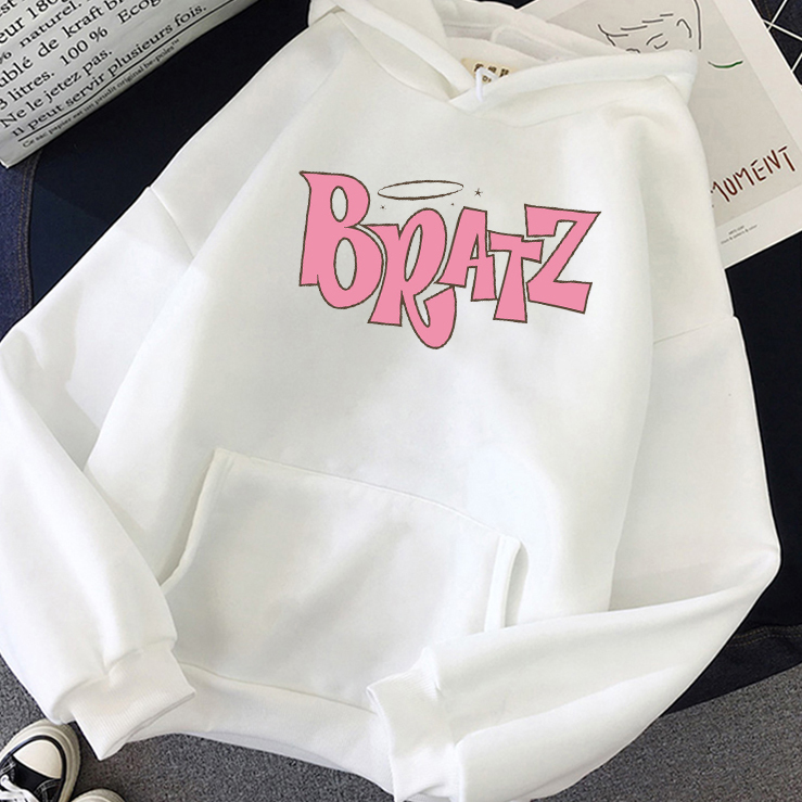 Mulheres Hoodies Moletons Harajuku Outono Inverno Letra Bratz Hoodie Mulheres Homens Casual Estudante Moda Com Capuz Manga Longa Unissex 220929