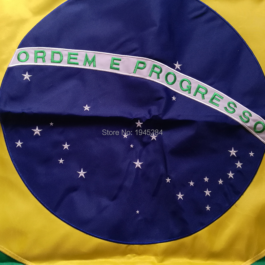 Striscione Bandiere Ricamato su due lati Cucito Brasile Brasile Nazionale brasiliano Paese Mondo Tessuto Oxford Nylon 3x5ft 220930