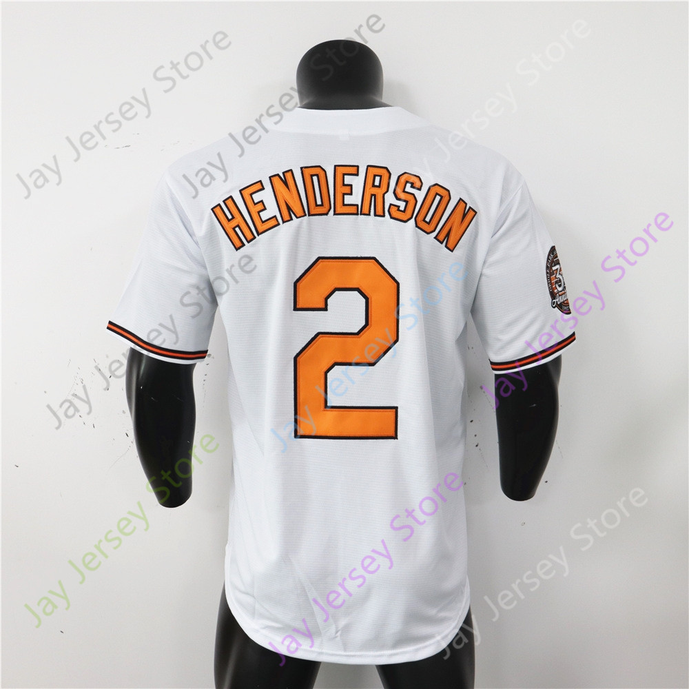 Gunnar Henderson Jersey Fans Player 30th Anniversary Patch Blanc Gris Orange Taille S-3XL Home Way Button Down Broderie