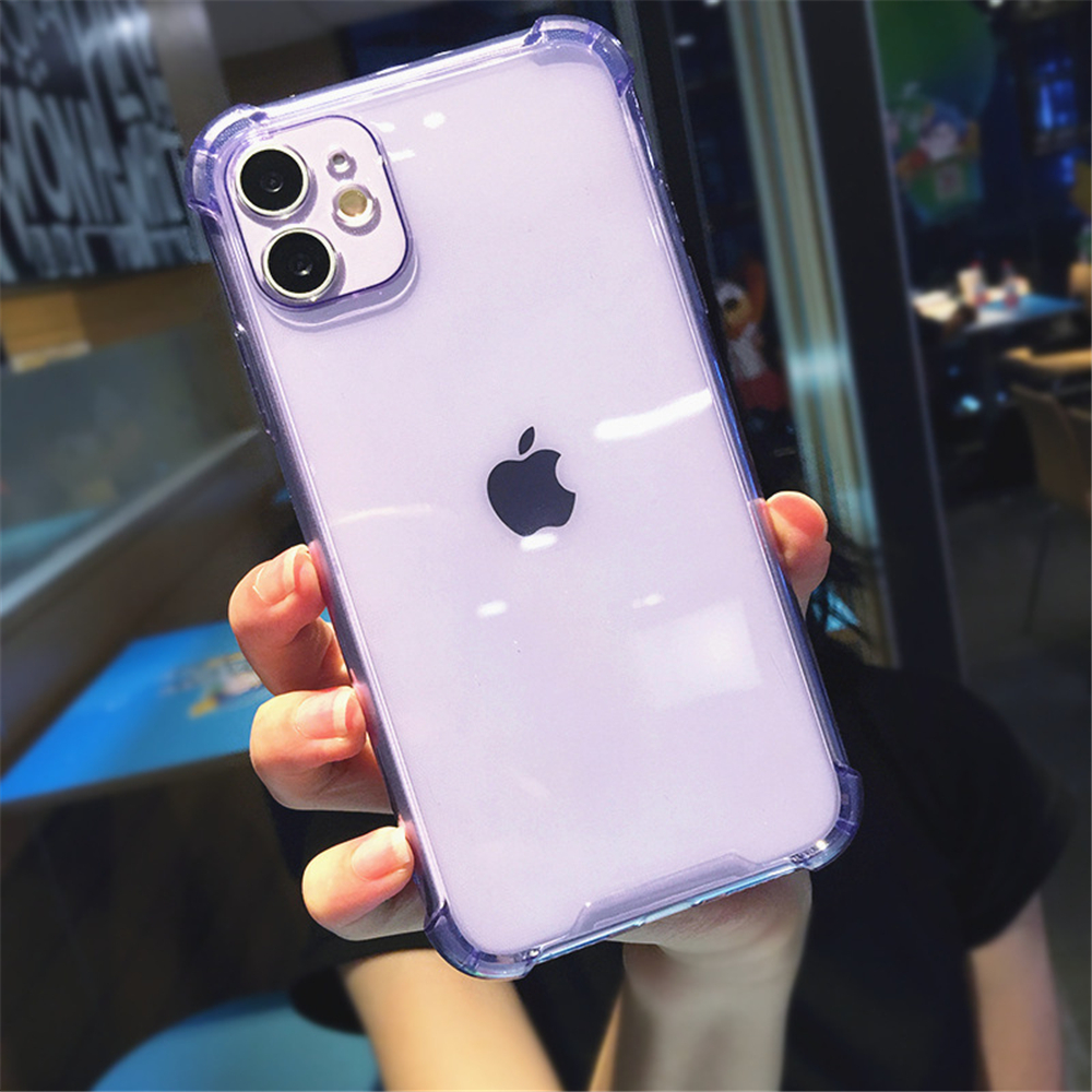 iPhone 14 13 12 11 Pro X XR XS Max 7 8Plus SE Shockproof Clear Soft TPU Cover 용 투명 사탕 색 범퍼 전화 케이스 케이스