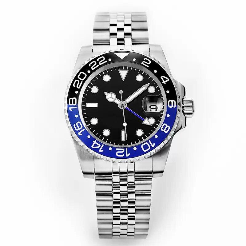 Moda Classic Mechanical Watch Dial 40mm Excelente movimento 2836 Winding automático 116710 Anel de cerâmica azul Boca super luminosa Relógio masculino
