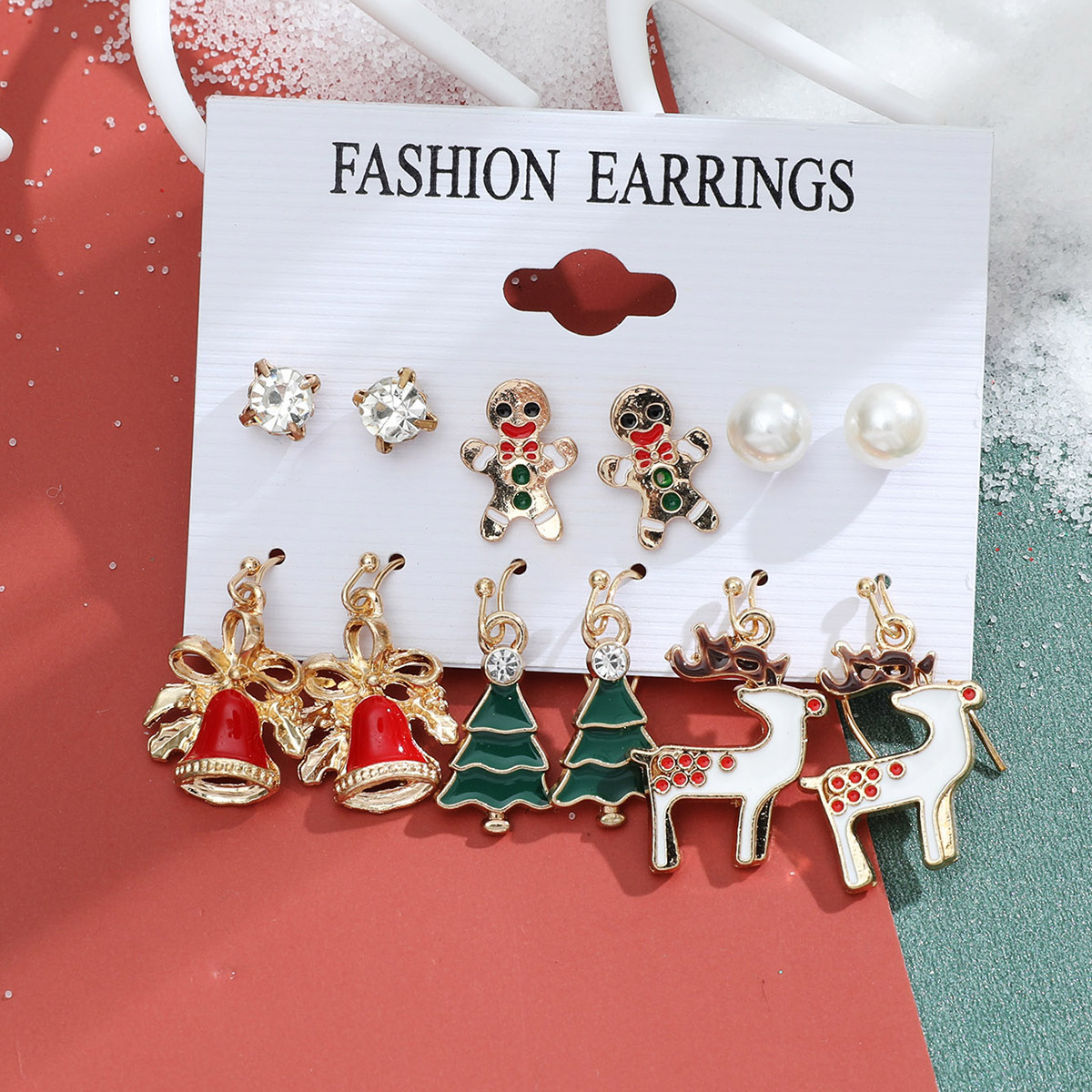 New Design Christmas Dangle Earring Trendy Xmas Tree Brown Elk Snowman Santa Claus Earrings Hot Christmas Gifts For Women