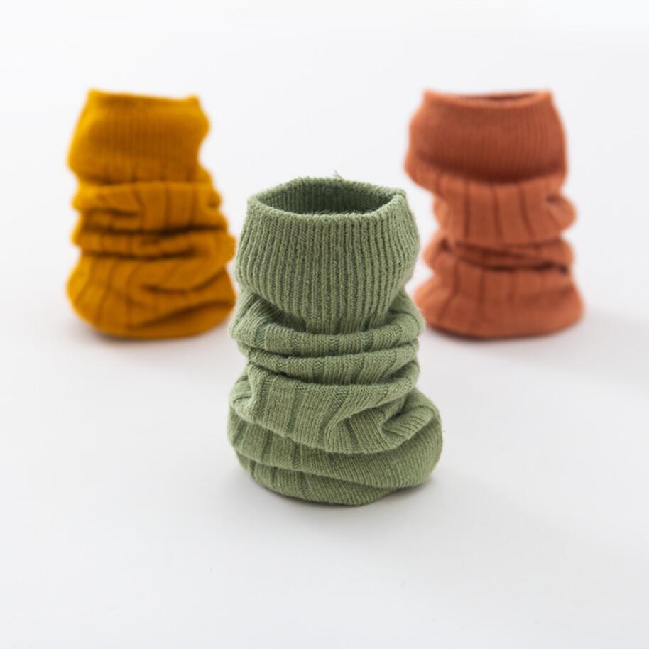 Bébé chaussettes nouveau-né enfants infantile filles garçons genou haute chaussette enfant en bas âge fille solide coton rayure plaine longue chaussette pour 0-5 ans enfants