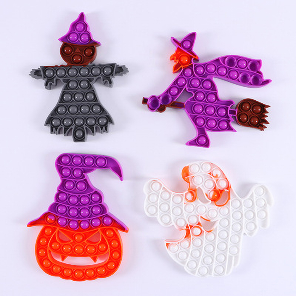 22cm Gran Halloween Finger Juguete Bubbles Popper Push Fidget Sensory Toys Rainbow Pumpkin CareCrow Ghost Witch Puzzle Kids Educaci￳n temprana