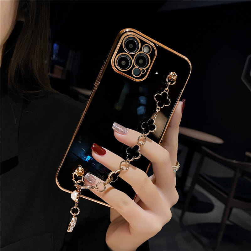 Luxury plating armband telefoonhoesjes voor iPhone 14 plus Pro Max Fashion Creative Designers Shell iPhone14 13 12 Mini 11 8 7 XR X XS Shockproof Camera Protective Cover