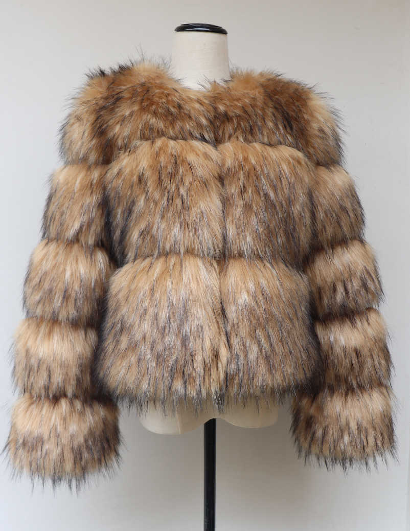 Damen Pelz Faux HJQJLJLS 2022 Winter Frauen Mode Waschbär Mantel Luxus Kurze Flauschige Jacke Oberbekleidung Fuzzy Mantel HKD230727