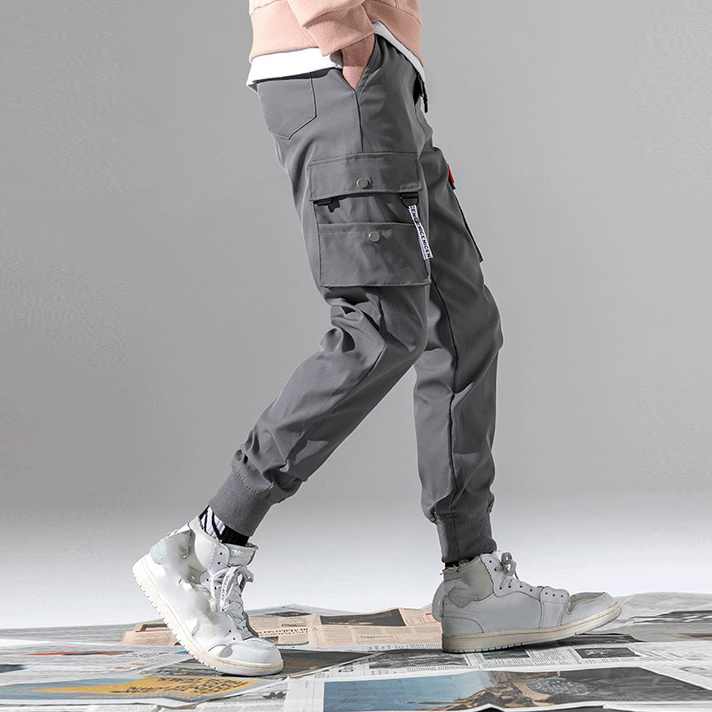 Herenbroek Casual Joggers Cargobroek Tactisch Effen Multi-pocket Sportkleding Hiphop Zomerkleding 220930