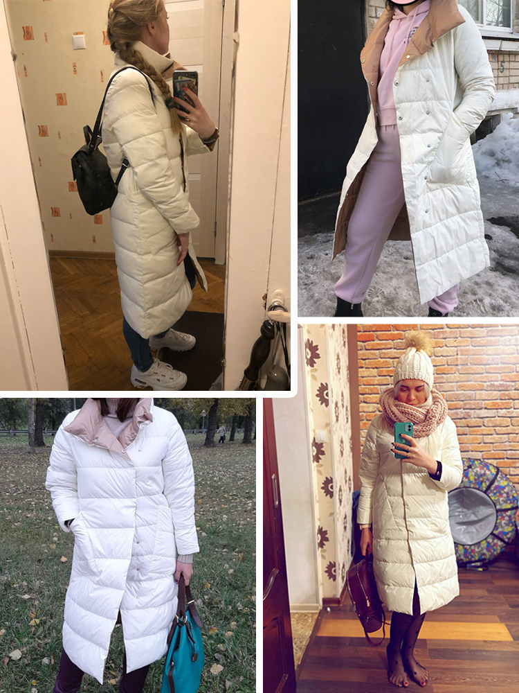 نساء أسفل الباركس ftlzz النساء مزدوج السترة الطويلة الشتاء 90 ٪ معطف البط الأبيض صدر الثلج الدافئ خارج الملابس 220929