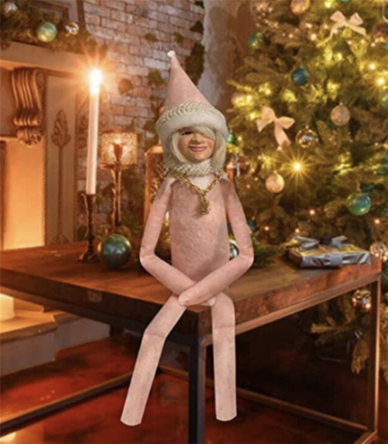 Snoop on a suppoopクリスマスエルフ人形のスパイベントおもちゃフェスティバルパーティーの装飾ホームレジンオーナメント新年プレゼント