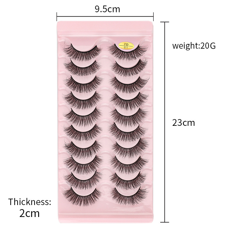 Extensões de cílios russos de tira russo Fornecem volume fofo cílio falso 7d dd enrolamento dramático dramático bagunçoso box rosa grossa natural, maquiagem de falha