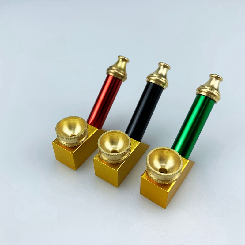 Mini kleurrijke aluminium legering verwijderbare buizen droge kruiden tabak filter standaard stijl draagbare handpipes sigarettenhouder rookbuis dhl