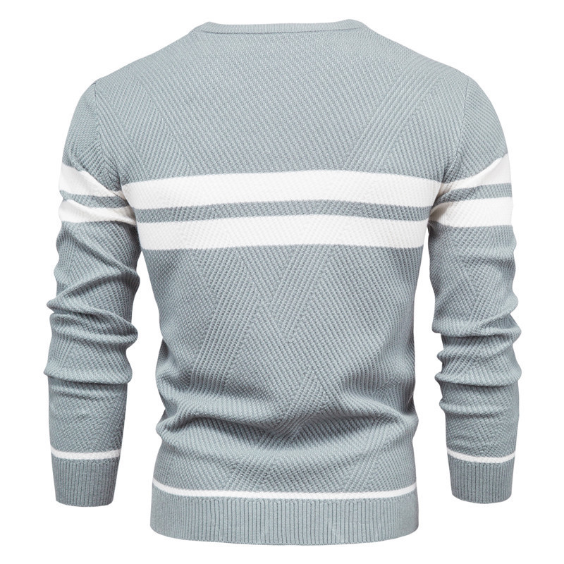 Herensweaters Herfsttrui O-hals Patchwork Lange mouw Warm Slank Casual Mode Kleding 220930