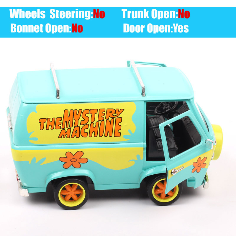 Diecast model auto no box jada 1/24 schaal de mystery machine van Hollywood ritten cartoon Diecasts speelgoedvoertuigen metaal auto kinderen geschenken jongens 220930