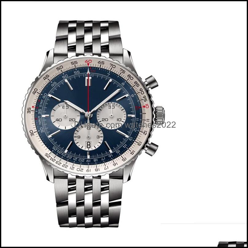 Женские часы Nacitimer B01, модный деловой хронограф, 47 мм циферблат, ремень с изображением панды, мужские кварцевые наручные часы, часы Drop De W250R