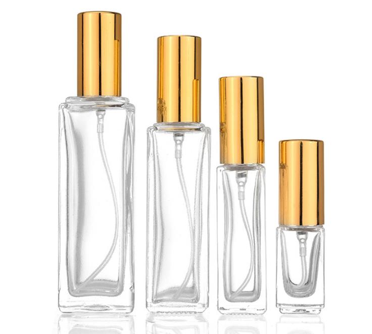 Empty Perfume Bottle 3 5 10 20ml Spray Bottling Lady Travel Cosmetic Separate Glass Containers Portable Plated Silver Gold Black SN4920