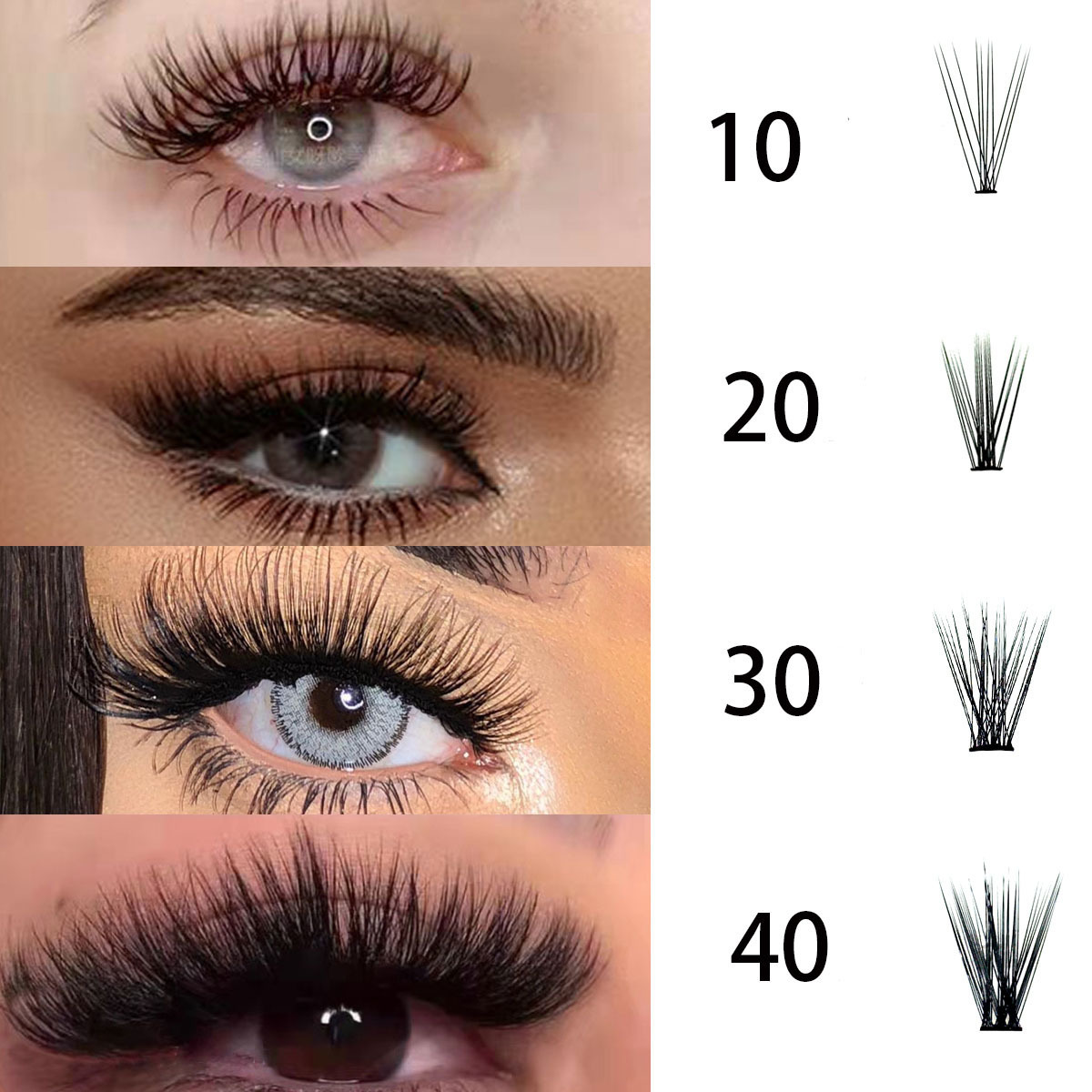 Falsche Wimpern, 100 Stück, professionelles Make-up, individuelle CDDD-Cluster-Wimpern, Pfropf-Wimpernverlängerung, einzelne Wimpernbündel 220930