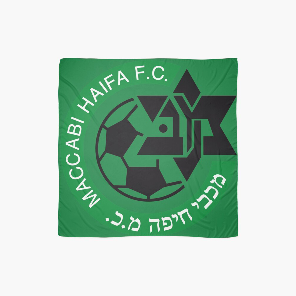 Banner Flags 140x140cm Maccabi Haifa Bandiera Sciarpa Israele FC Calcio Calcio Scialle in chiffon tifosi 220930