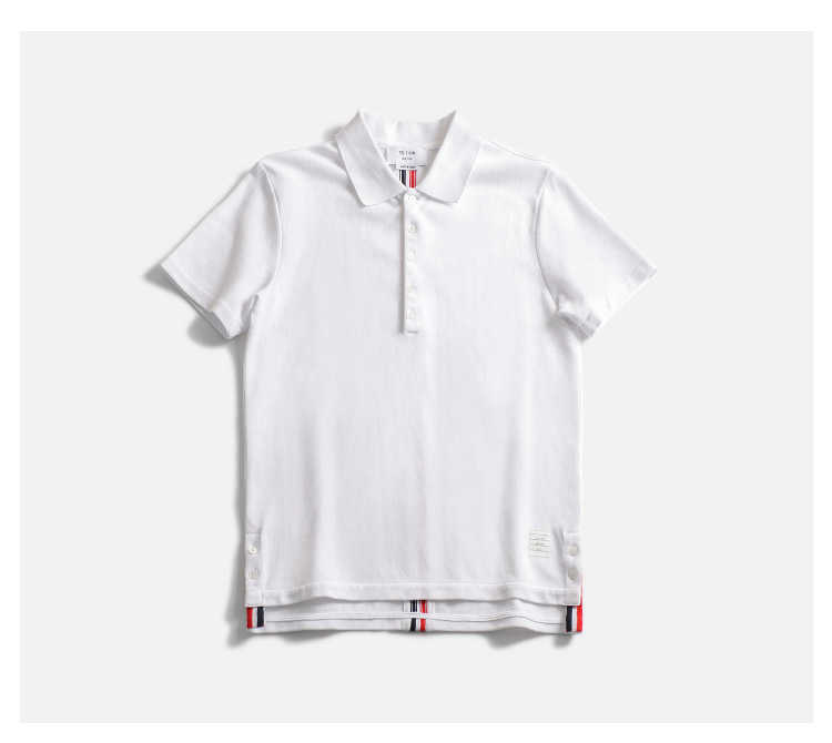 패션 브랜드 폴로 셔츠 여성 짧은 캐주얼 의류 여름 턴 다운 칼라 면화 고품질 결핵 셔츠