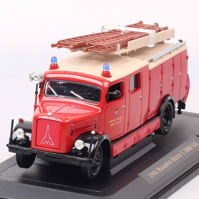 Druckguss-Modellauto für Kinder, Maßstab 1:43, 1941 Magirius Deutz S3000 SLG, Deutschland, Feuerwehrauto, Motorleiter, LKW, Druckguss, Spielzeugfahrzeuge, Automodelle, Nachbildung 220930