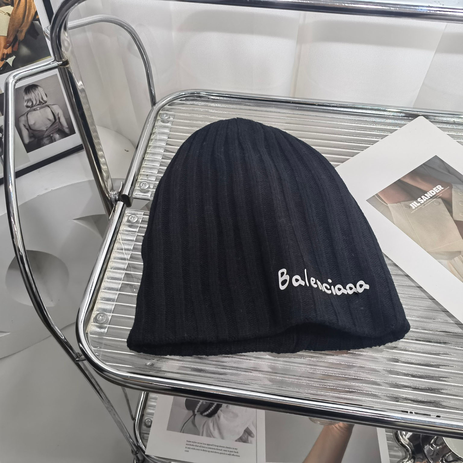 Moda feminina designer crânio bonés par de outono e inverno gorro quente lã carta cor sólida chapéu de malha