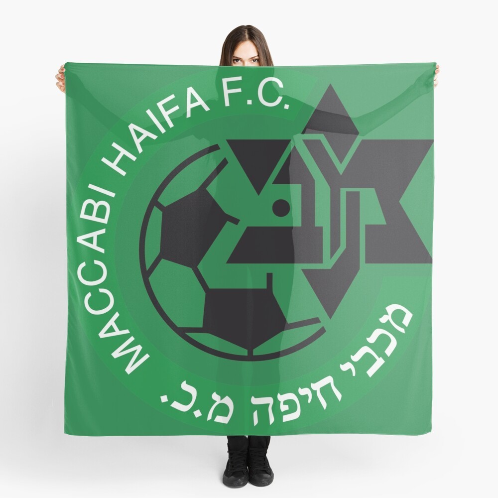 Banner Flags 140x140cm Maccabi Haifa Bandiera Sciarpa Israele FC Calcio Calcio Scialle in chiffon tifosi 220930