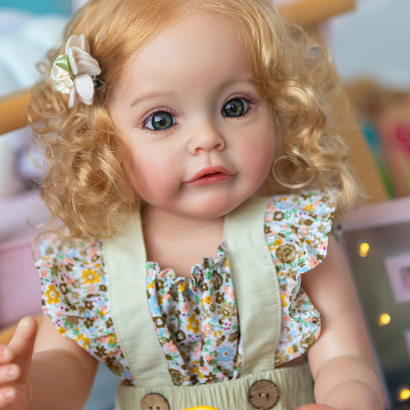 Dolls 55CM Reborn Toddler Girl Princess Sue-Sue Full body Silicone Baby Hand-detailed Paiting Rooted Hair Bath Toy for Girls 220930