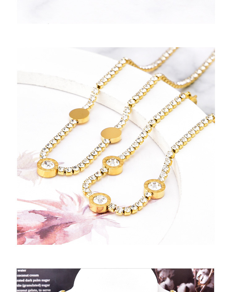 Roman Zirconium Armband Halsband Designer Chain Link Clover Luxury Unisex Nail Mens Love Gold Tennis Charm Cable Men Flower Chains For Momen Gift Rostfritt st￥l