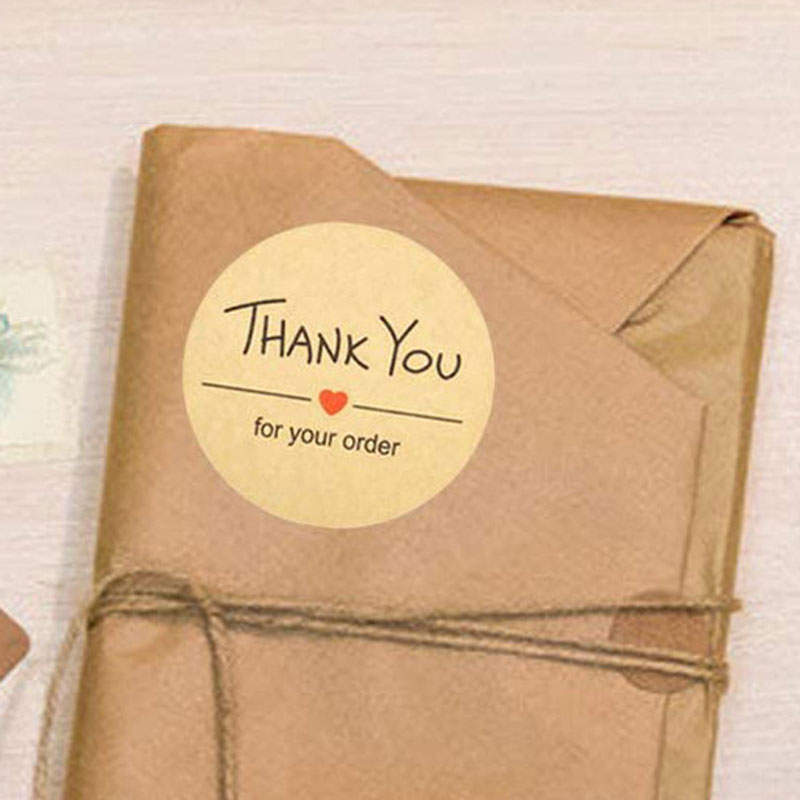 Thank You For Your Order Adhesive Stickers Candy Bag Box Packaging Wedding Envelope Baking Label Roll 1.5inch