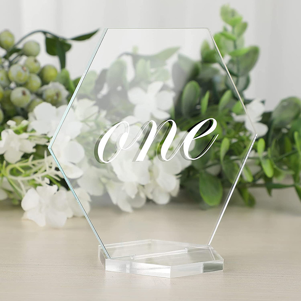 Greeting Cards 20/30/Clear Acrylic Blank Diy Hexagon Table Number Sign Place Wedding Guest Name Banquet 220930