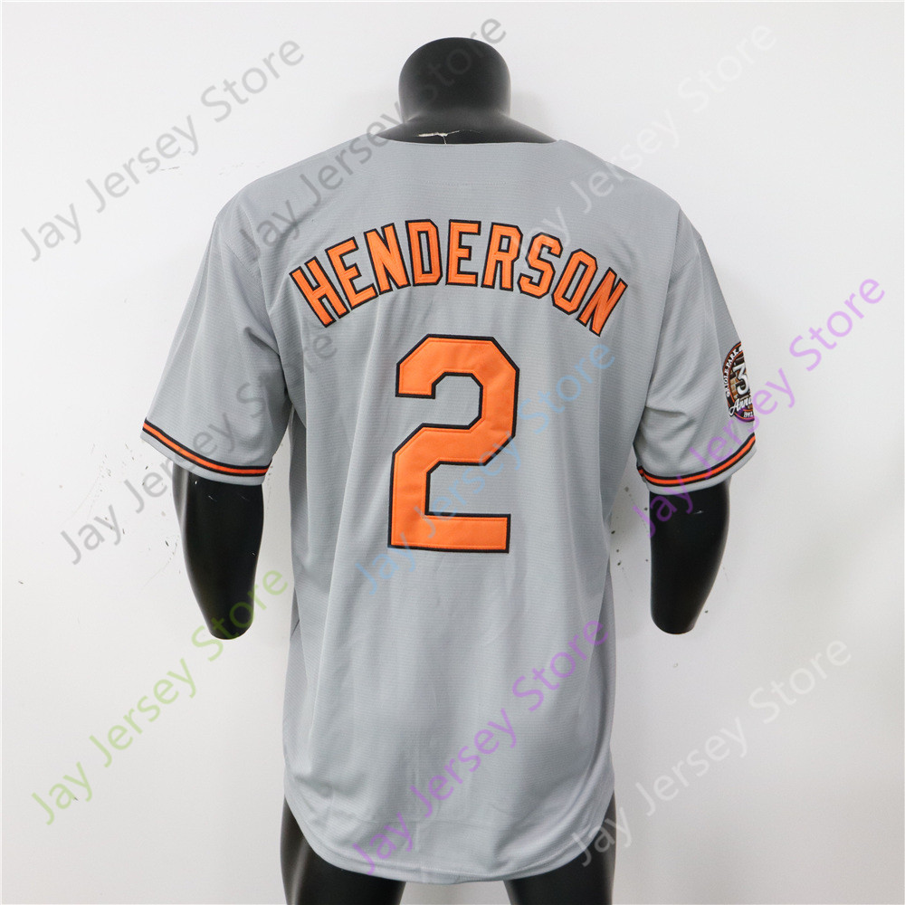 Gunnar Henderson Jersey Fans Player 30th Anniversary Patch Blanc Gris Orange Taille S-3XL Home Way Button Down Broderie