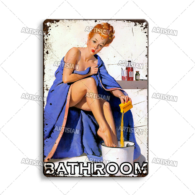 Air Force Girl Metal Painting Wandplaat Sexy Pin Up Girls Badkamer Poster Tin Bord Vintage Metal Plaque Bar Home Club Industrial Decor