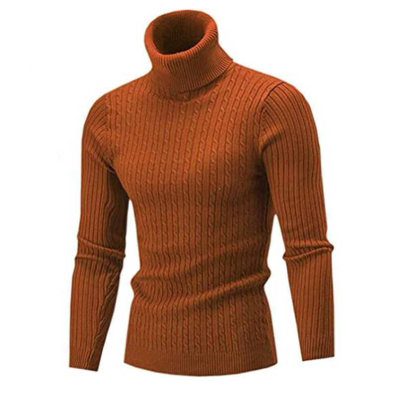 Men's Sweaters Autumn and Winter Warm Long Sleeve Turtleneck Retro Knitted Pullover 220930