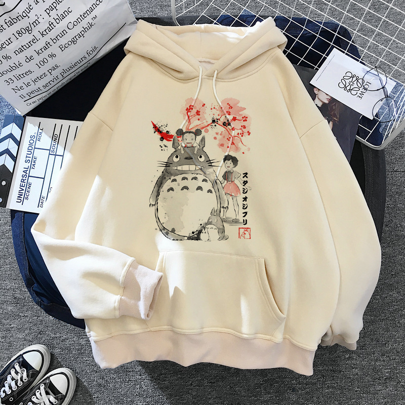 Women's Hoodies Sweatshirts My Neighbor Totoro Harajuku Women Studio Ghibli Kawaii Sweatshirt Miyazaki Hayao Funny Cartoon Top Hooded Female 220930