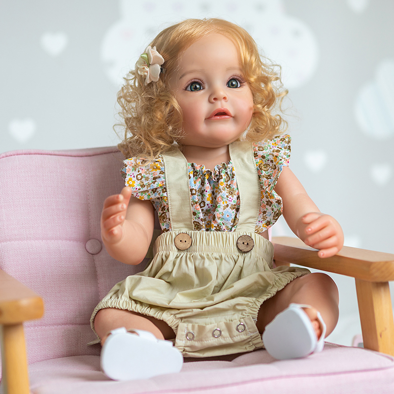 Dolls 55CM Reborn Toddler Girl Princess Sue-Sue Full body Silicone Baby Hand-detailed Paiting Rooted Hair Bath Toy for Girls 220930