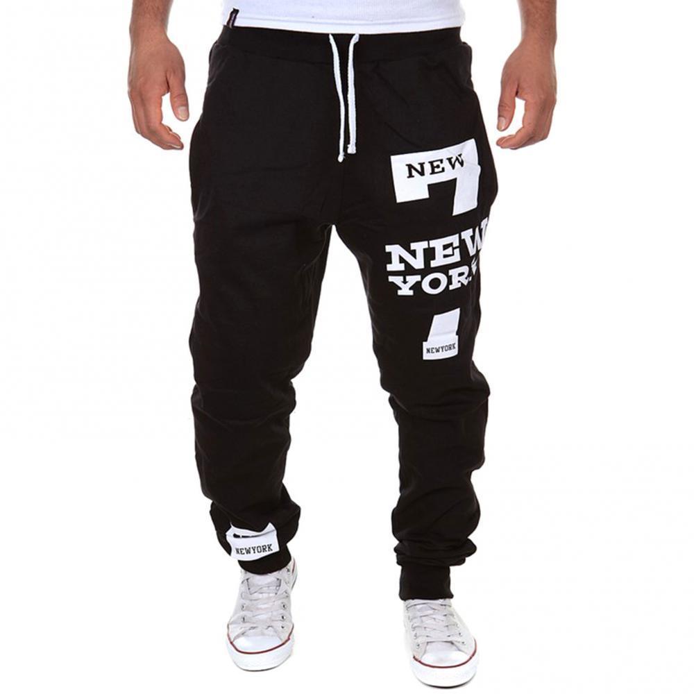 Męskie spodnie jesienne zimowi mężczyźni swobodny jogger numer 7 drukowana litera dresowe spodnie dresowe spodnie joggingowe streetwear 220930