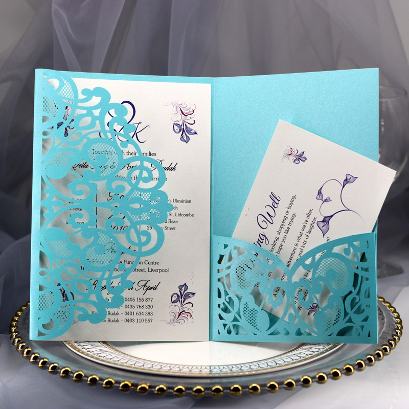 Cartes de voeux Invitation de mariage élégante découpée au laser Personnaliser les affaires avec RSVP Decor Party Supplies 220930