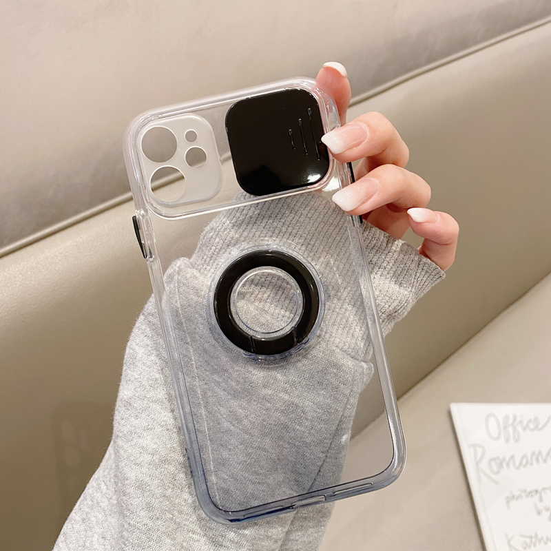 Armor Camera Lens protection Gradient Transparent Cases For iPhone 14 13 Pro Max 12 11 Mini XS X XR 8 7 Plus Ring Holder Stand Cover